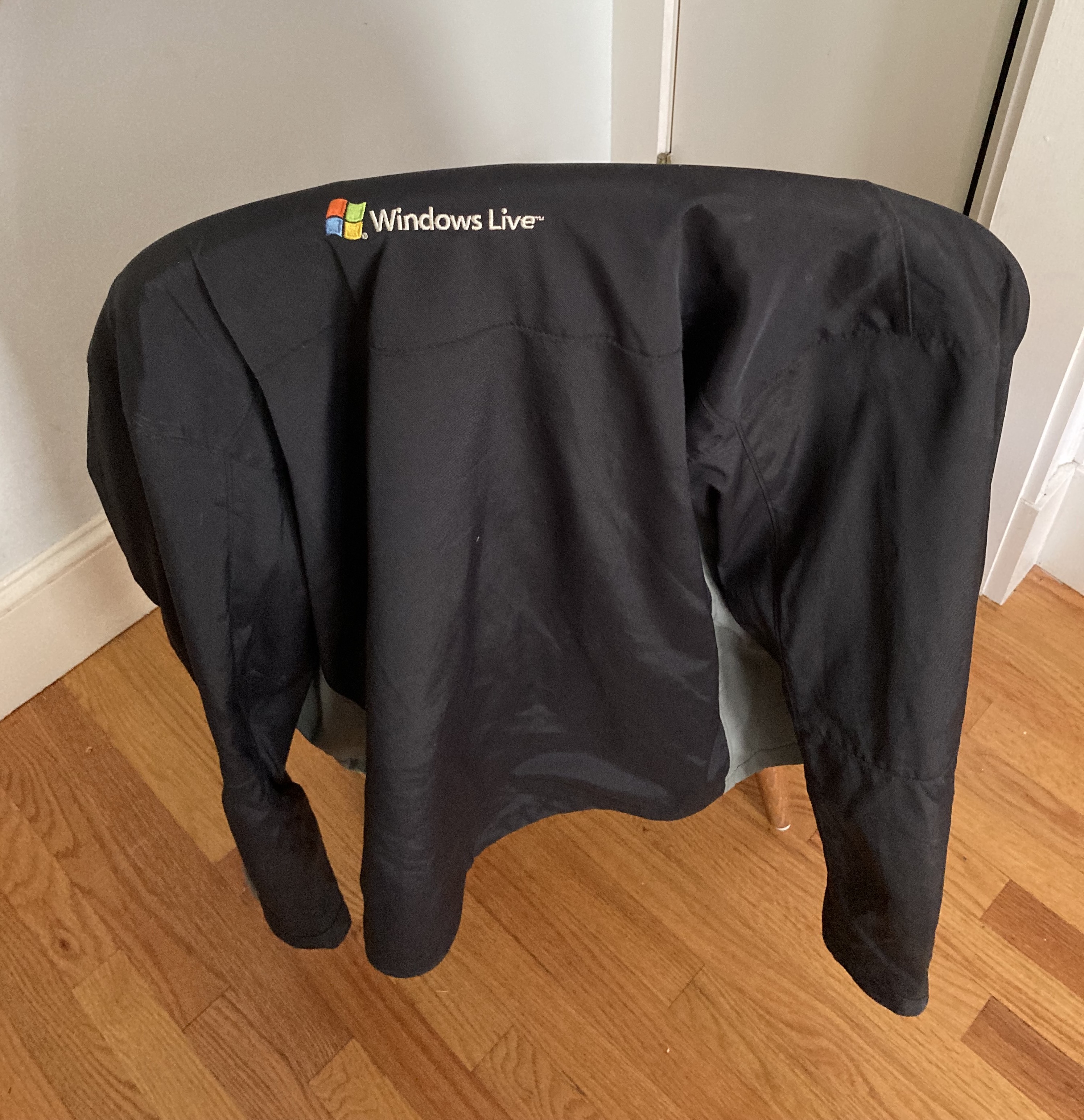 Photo of the jacket I took home from the summit discussing the upcoming release of Windows Live
