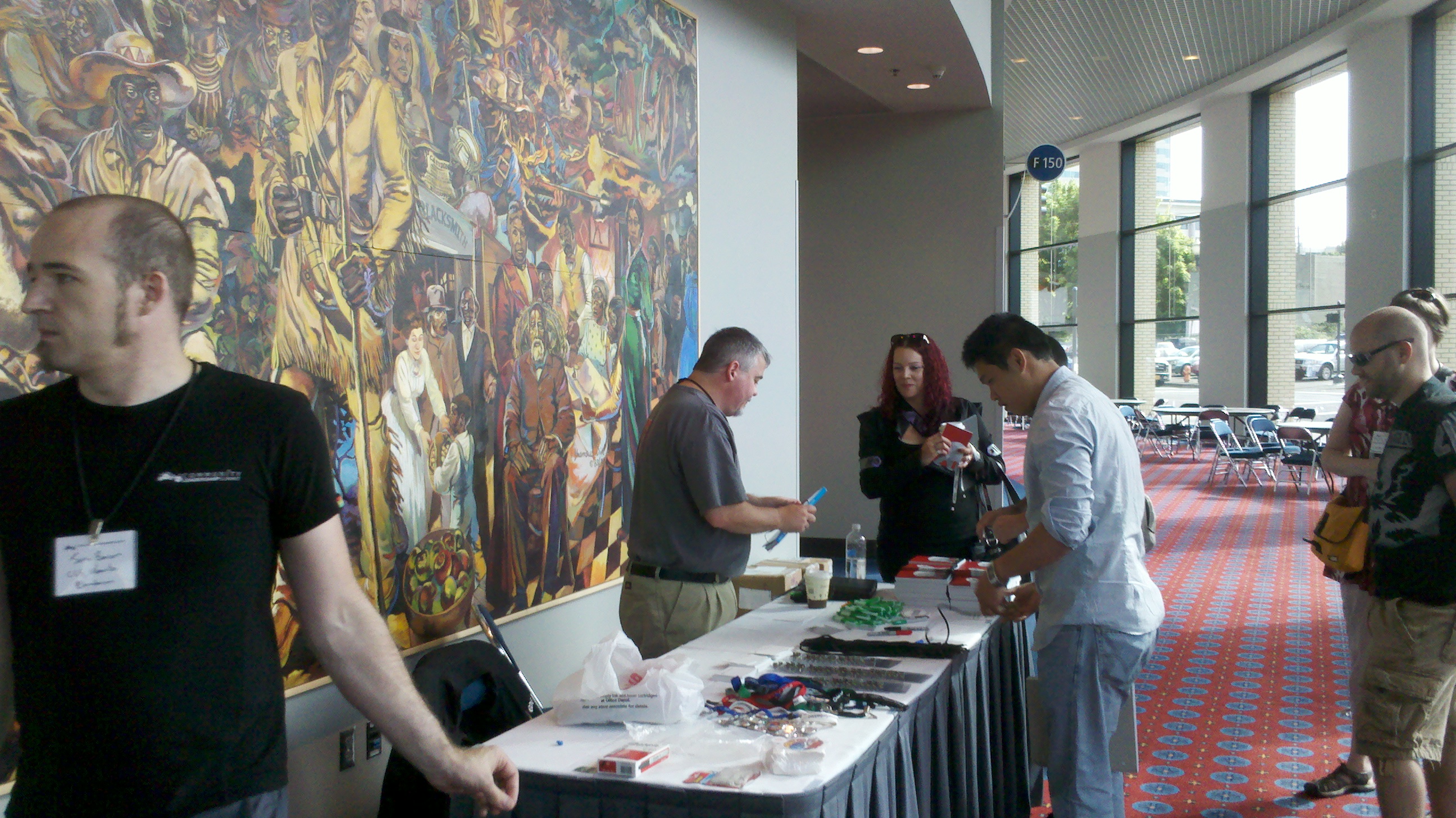 Jono Bacon on the left as we check in attendees to a Community Leadership Summit.