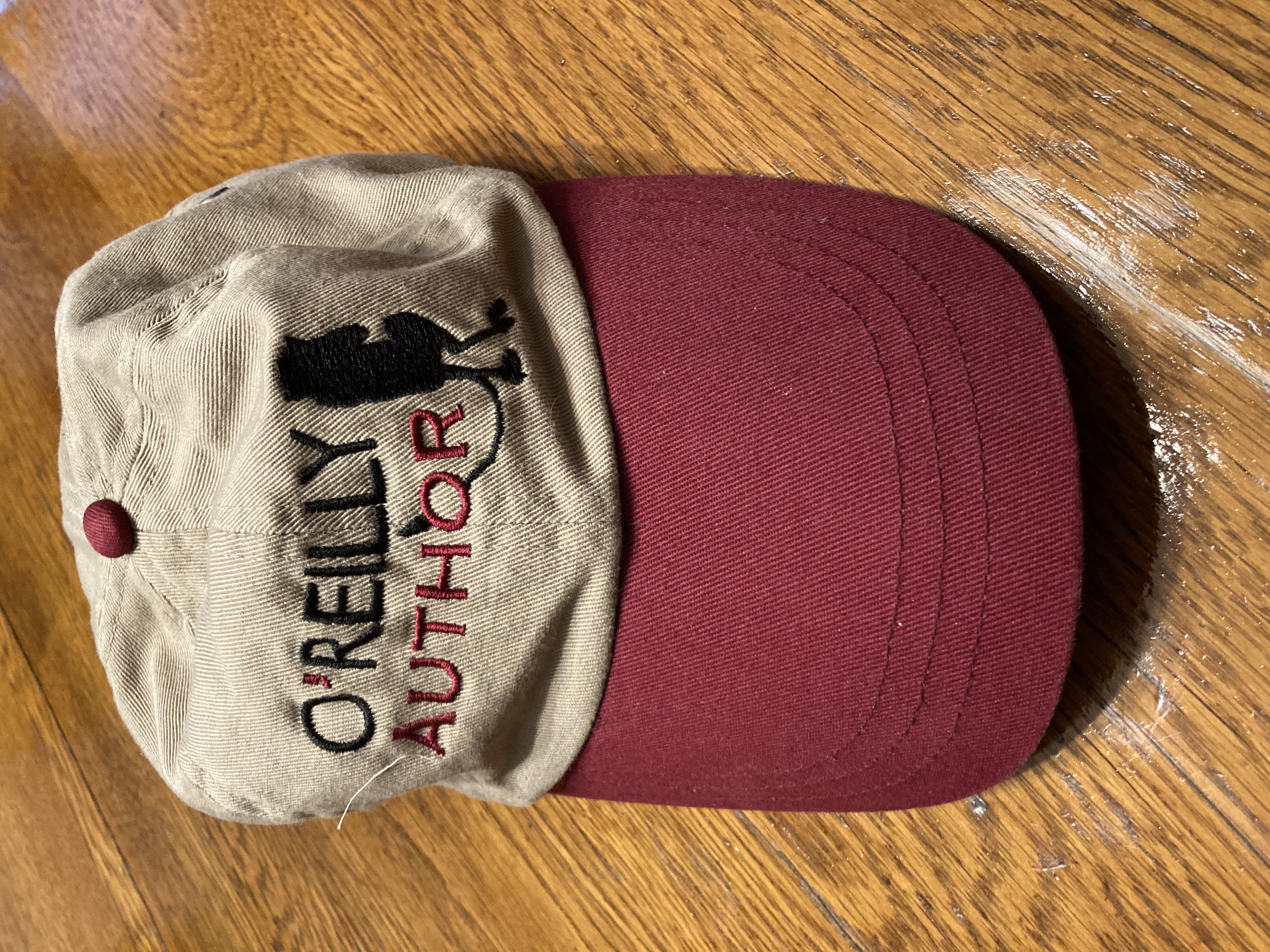 Photo of an O'Reilly Author hat used at book signings and other public appearances